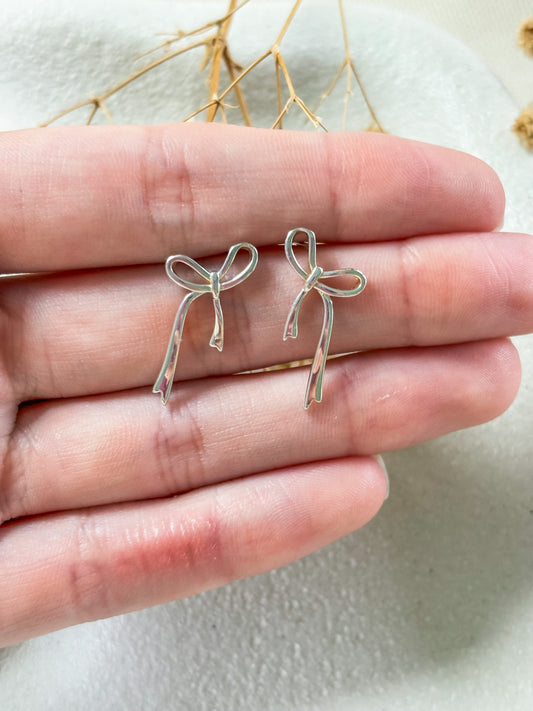 Dainty Bow Stud | Sterling Silver