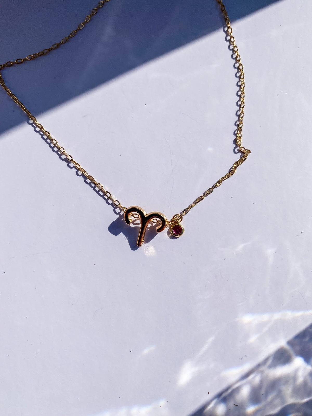 18k Gold Zodiac Symbol With Charm Necklace
