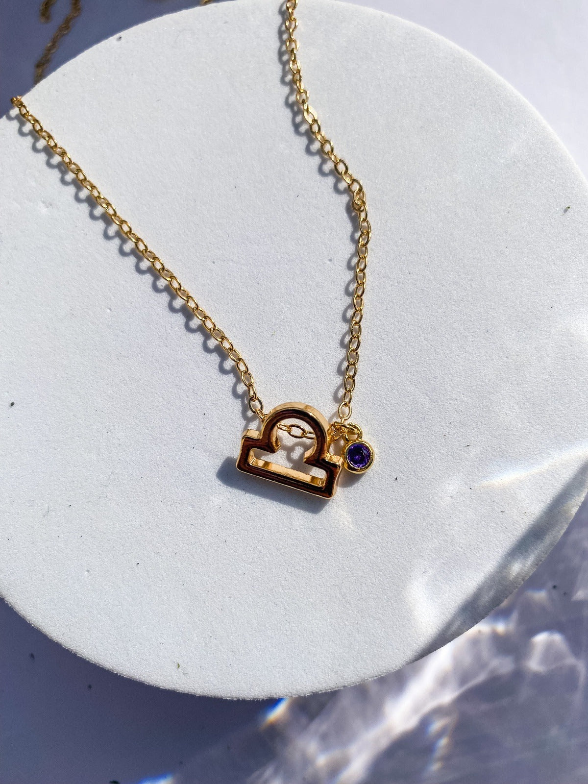 18k Gold Zodiac Symbol With Charm Necklace