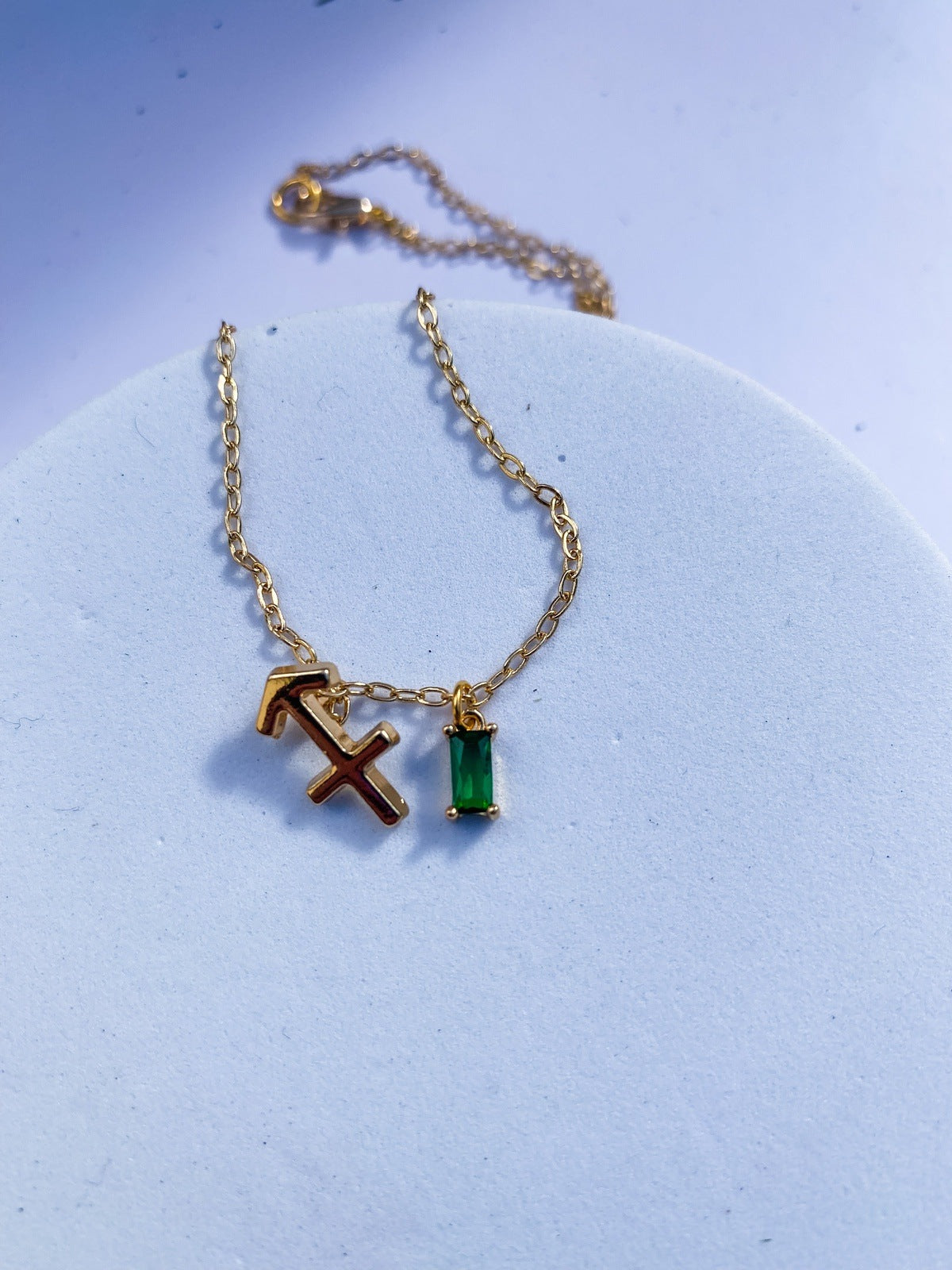 18k Gold Zodiac Symbol With Charm Necklace