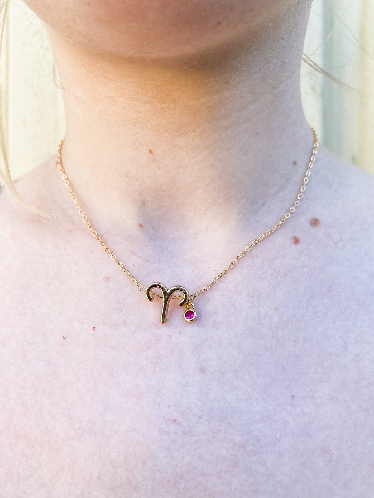 18k Gold Zodiac Symbol With Charm Necklace