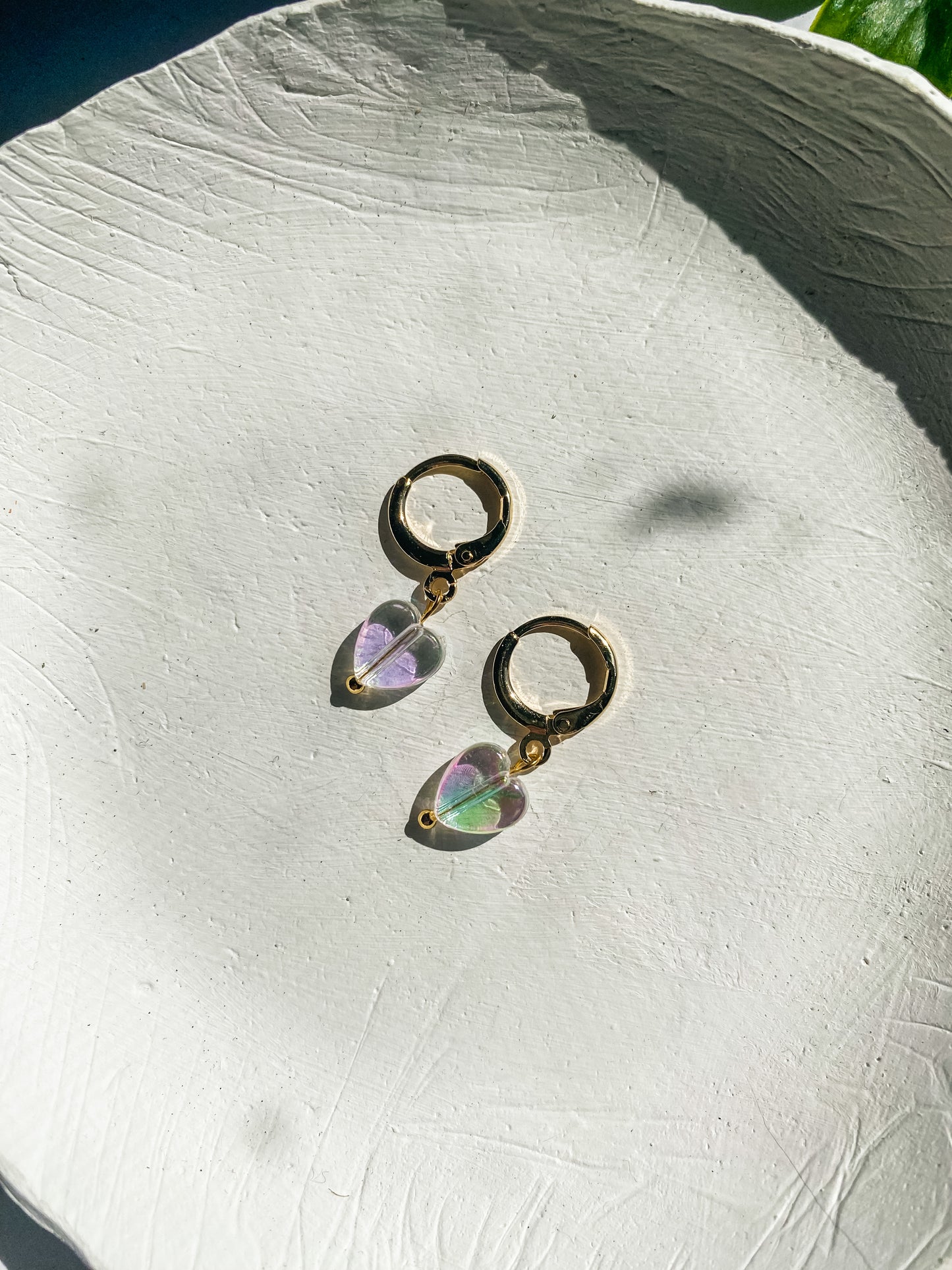 Holographic Heart Huggies