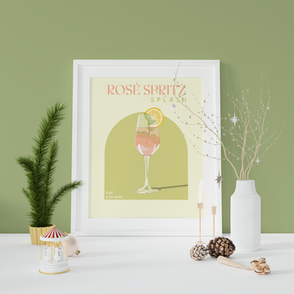 Rose Spritz Cocktail Print | Unframed