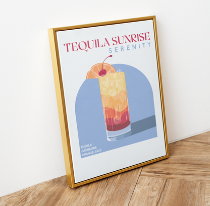 Tequila Sunrise Cocktail Print | Unframed