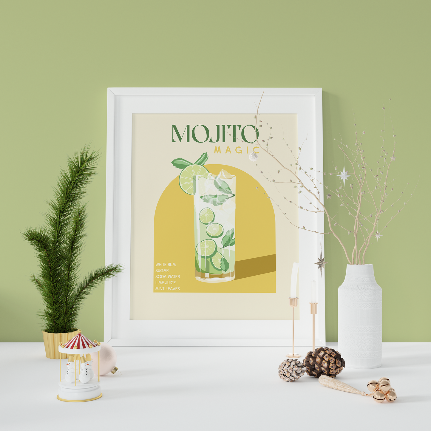 Mojito Cocktail Print | Unframed