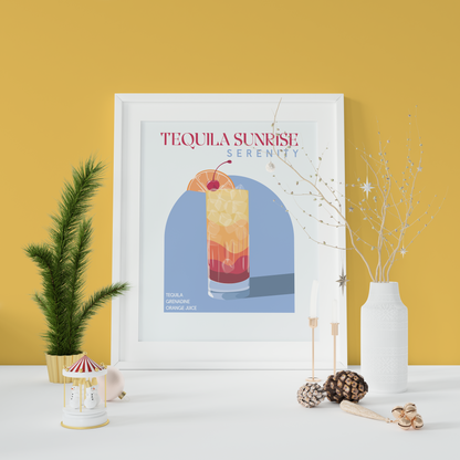 Tequila Sunrise Cocktail Print | Unframed