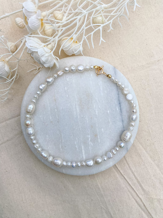 Asymmetric Freshwater Pearl Necklace