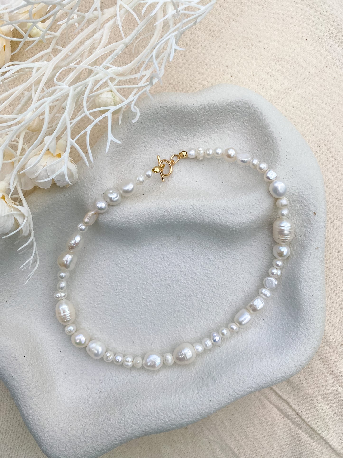 Asymmetric Freshwater Pearl Necklace