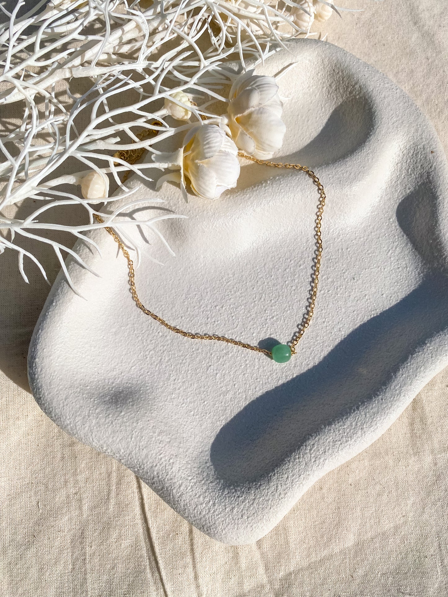 Simple Stone Necklace - Aventurine