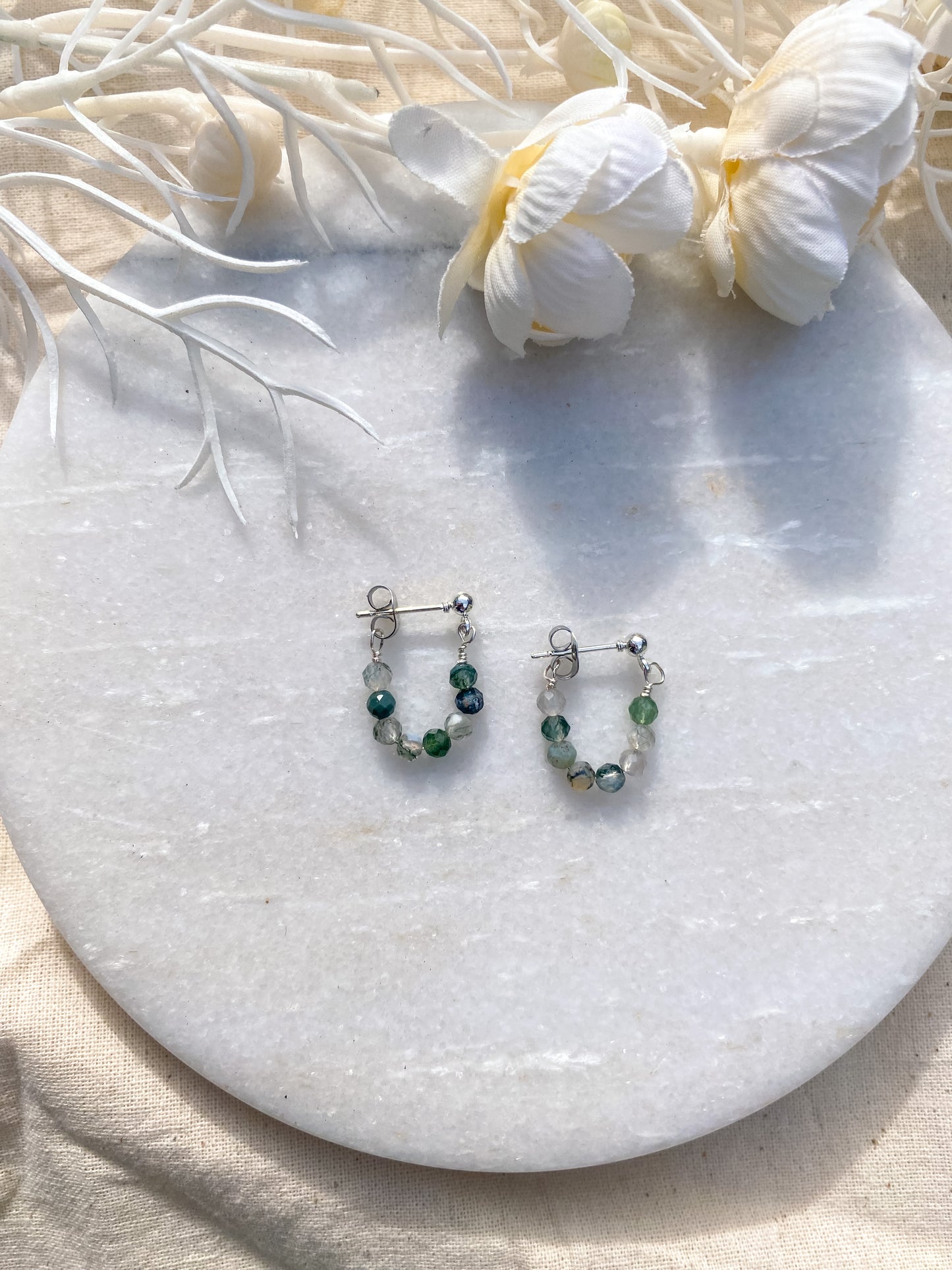 Moss Agate Loopy Earrings