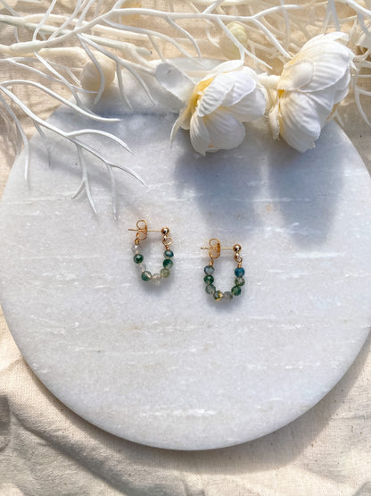 Moss Agate Loopy Earrings