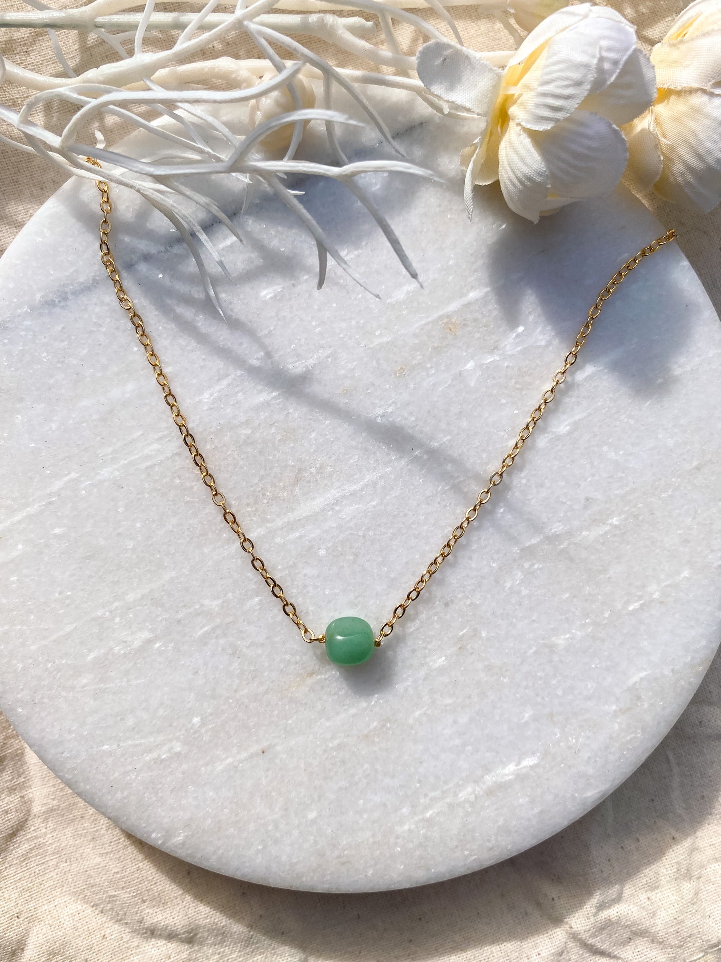 Simple Stone Necklace - Aventurine