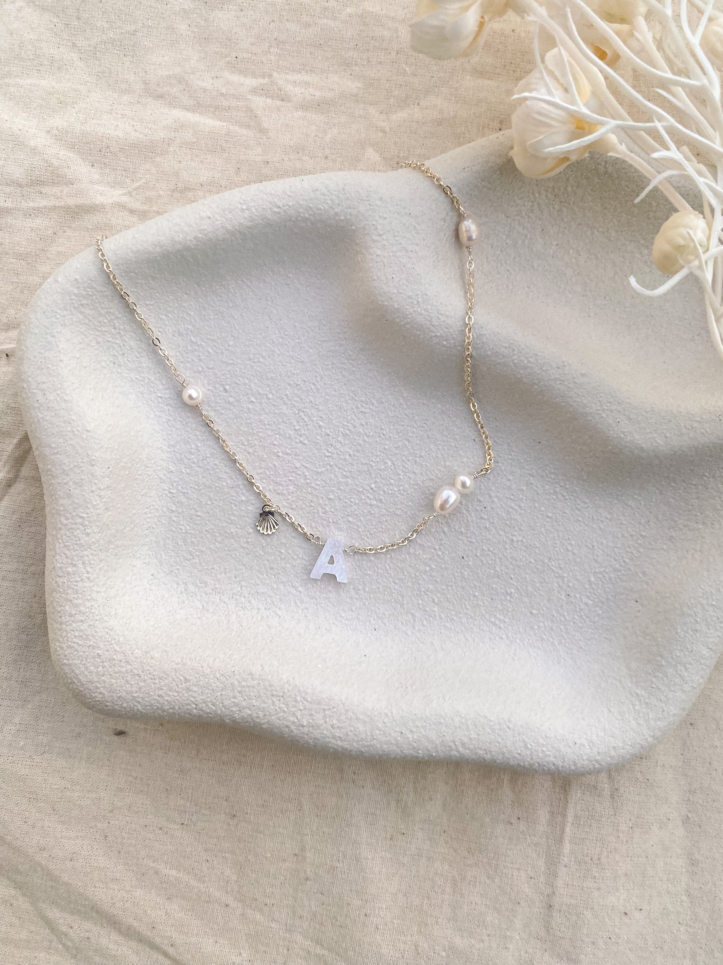 Pearl Initial Necklaces | Sterling Silver 925