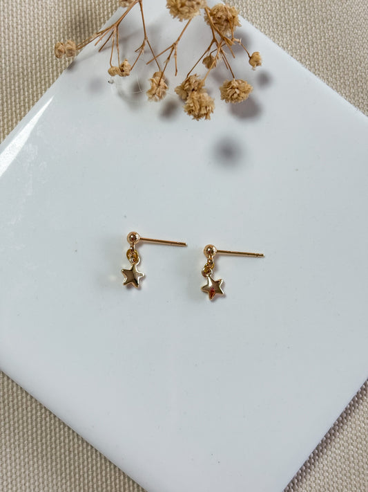 18k Gold Star Mini Dangles