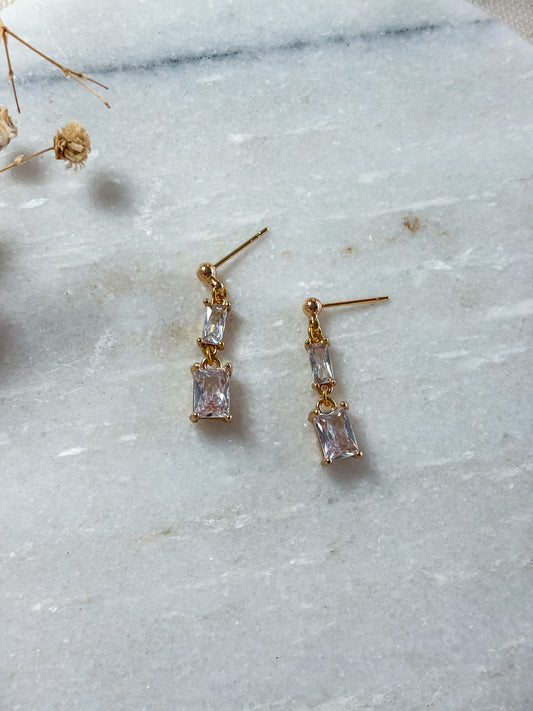 Rectangle Cubic Zirconia Dangles