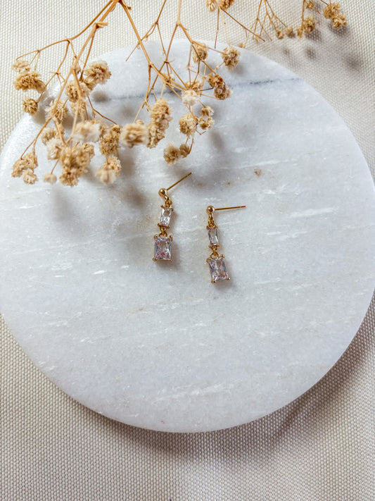 Rectangle Cubic Zirconia Dangles