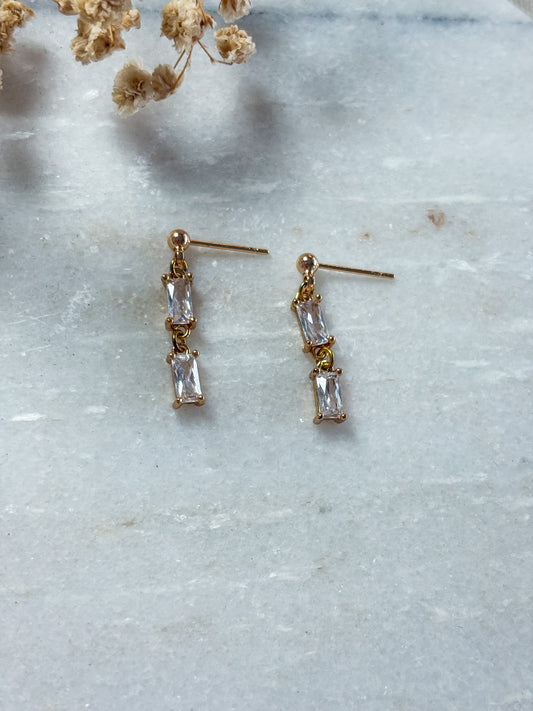 Mini Rectangle Cubic Zirconia Dangles