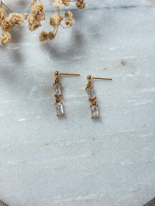 Mini Rectangle Cubic Zirconia Dangles