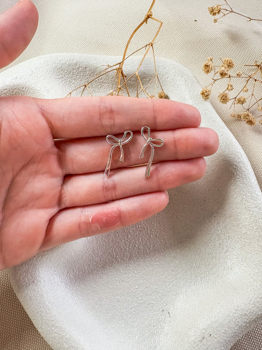 Dainty Bow Stud | Sterling Silver