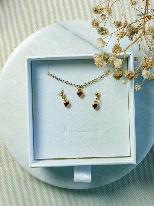 Red Heart Mini Necklace | 18k Gold