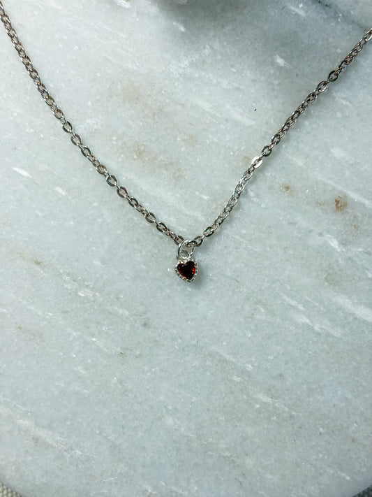 Red Heart Mini Earrings | Sterling Silver