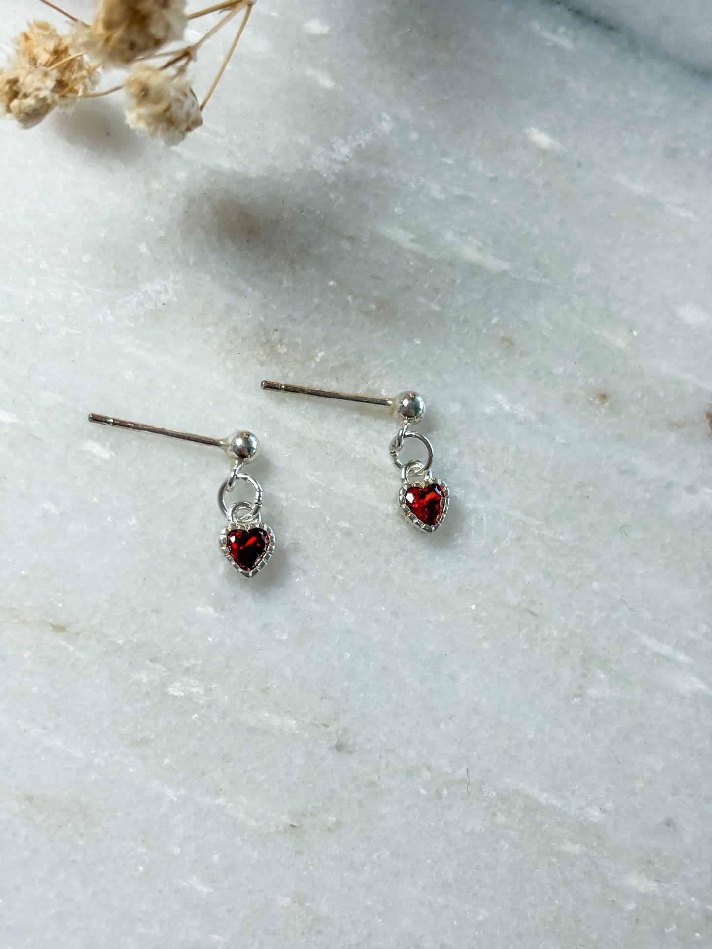 Red Heart Mini Dangles | Sterling Silver