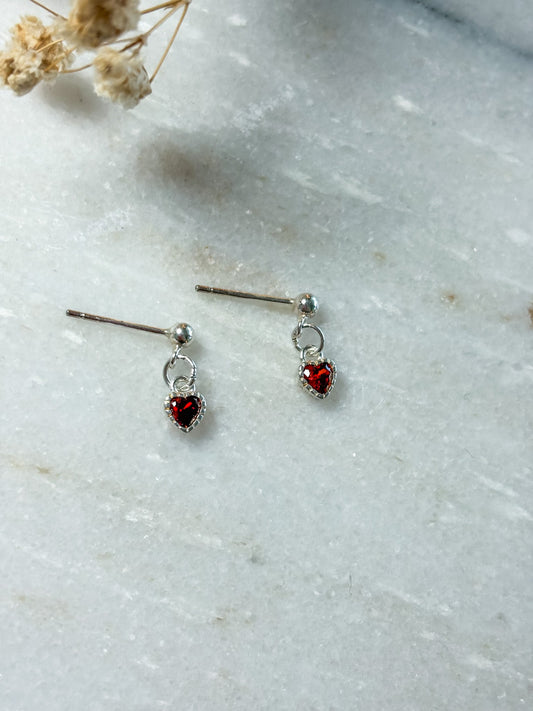 Red Heart Mini Dangles | Sterling Silver