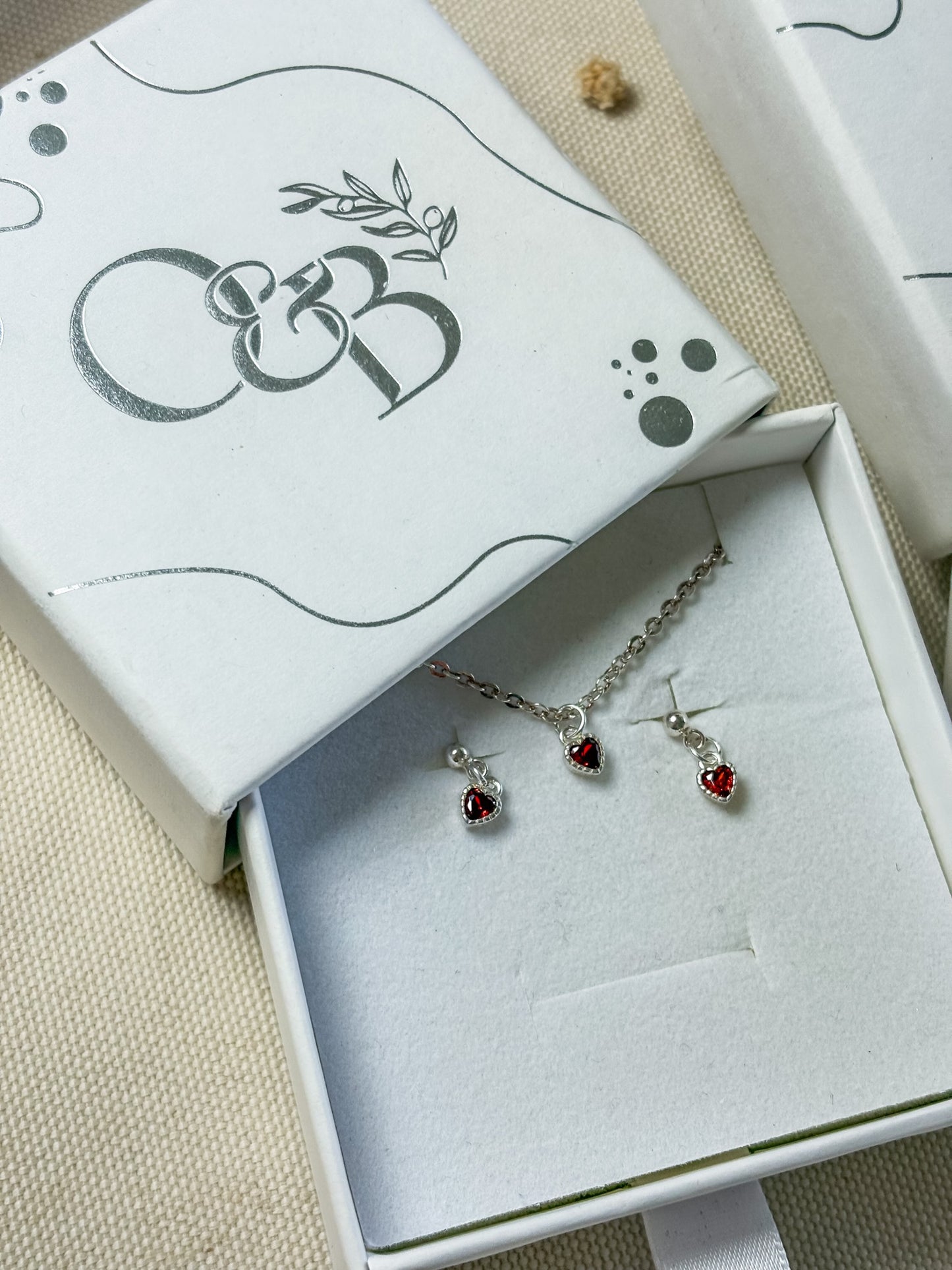 Red Heart Mini Earrings | Sterling Silver