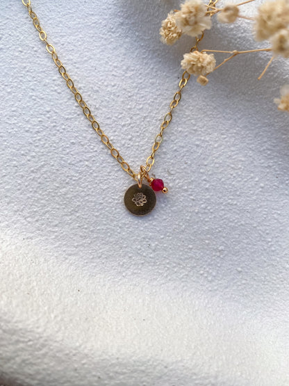 Stamped Birth Flower Necklace | Gold Filled