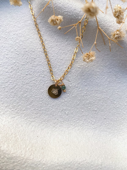 Stamped Birth Flower Necklace | Gold Filled