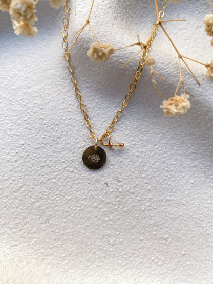 Stamped Birth Flower Necklace | Gold Filled