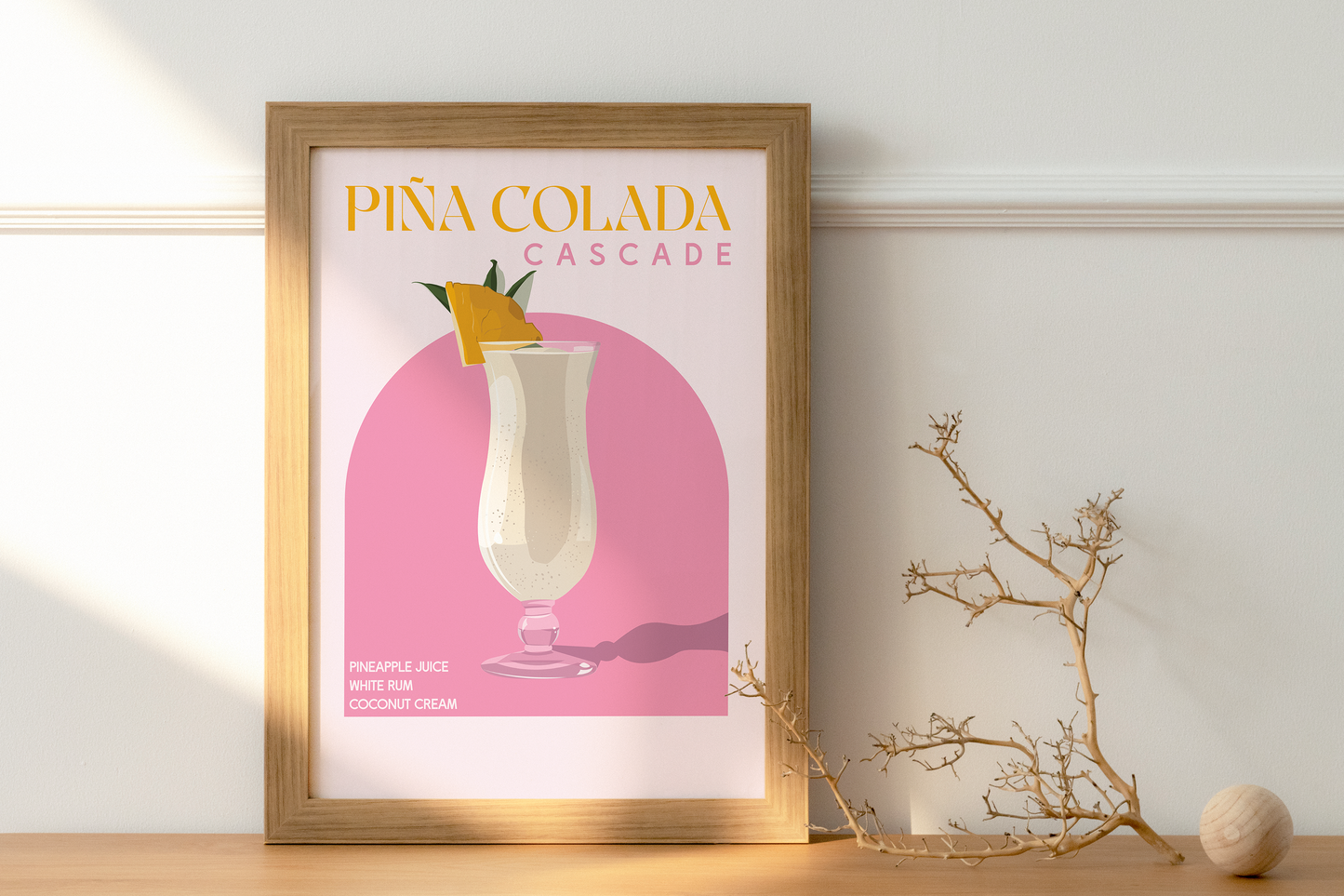 Pina Colada Cocktail Print | Unframed