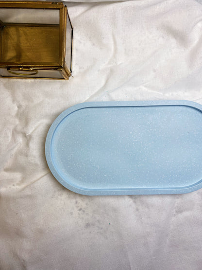 Acrylic Resin Trinket Dish | Cloud Blue | Pill Shape