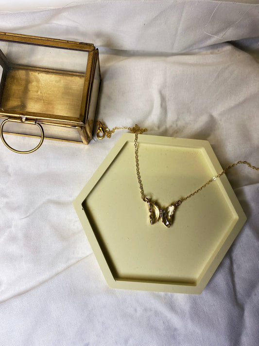 Acrylic Resin Trinket Dish | Canary Yellow | Hexagon Shape