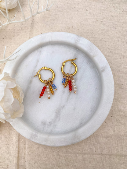 Snow White Hoop Earrings