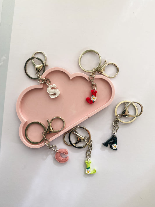 Personalised Letter Keyring with Flower