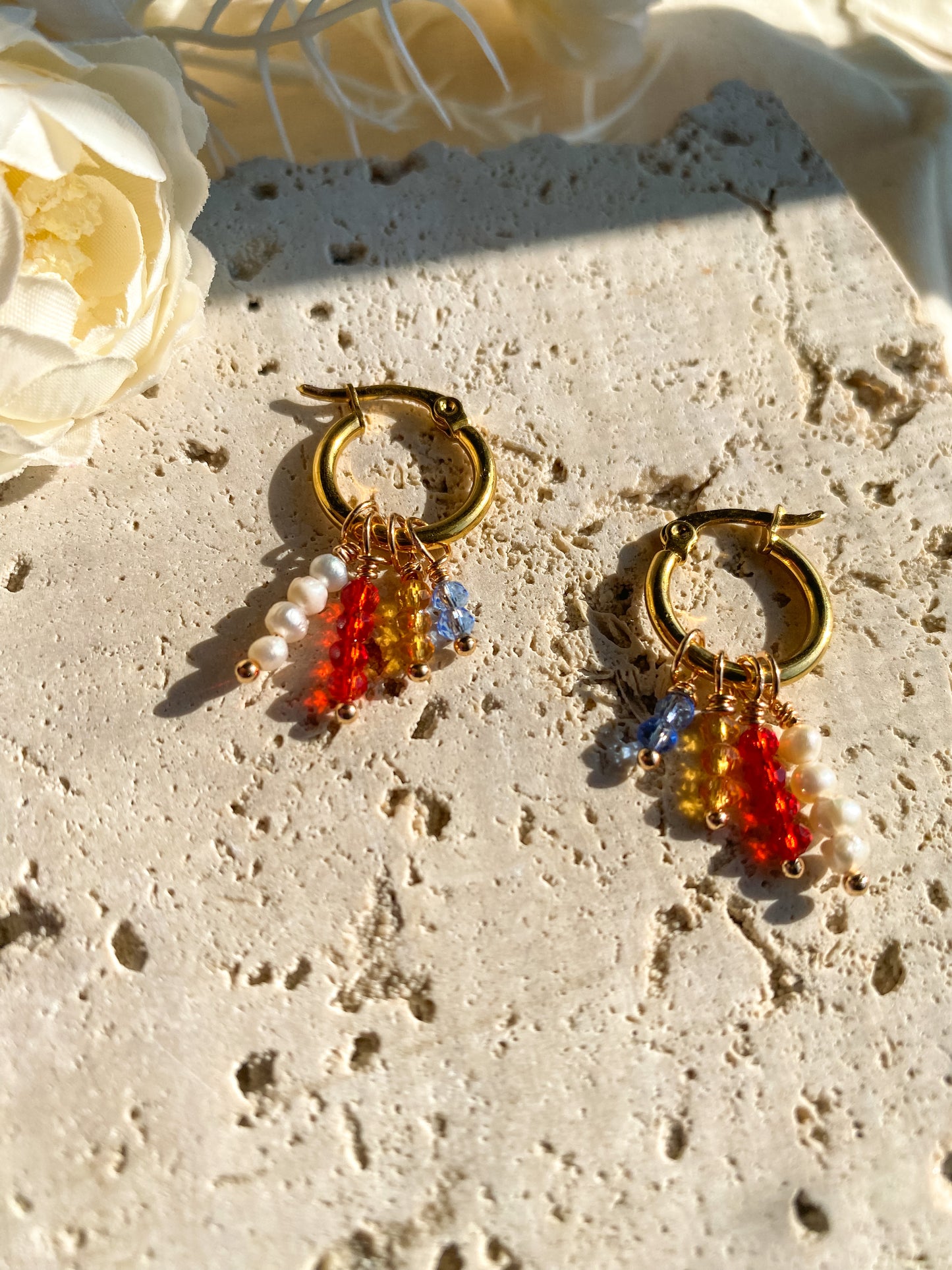 Snow White Hoop Earrings