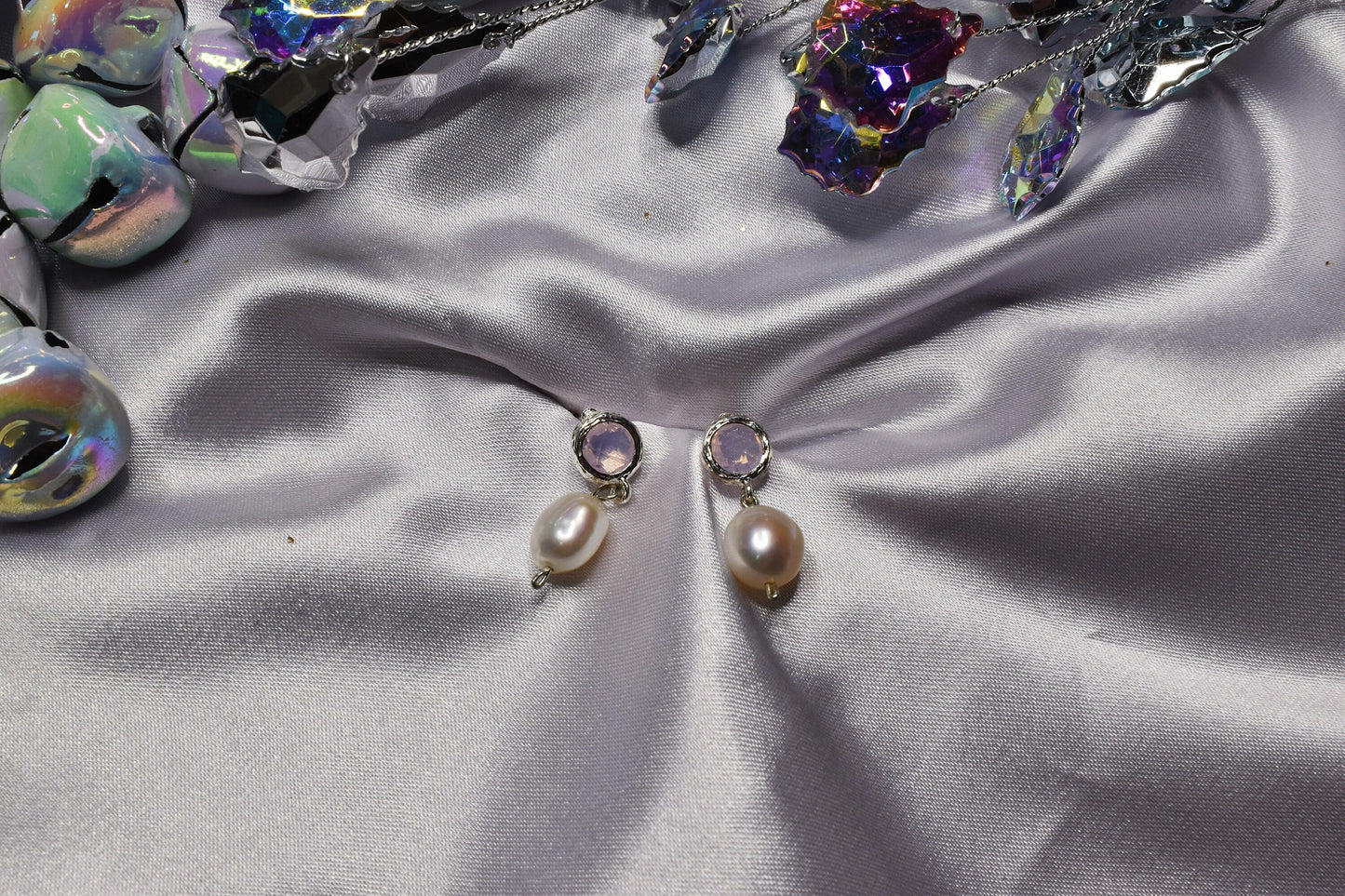 Silver Mini Pearl Dangles