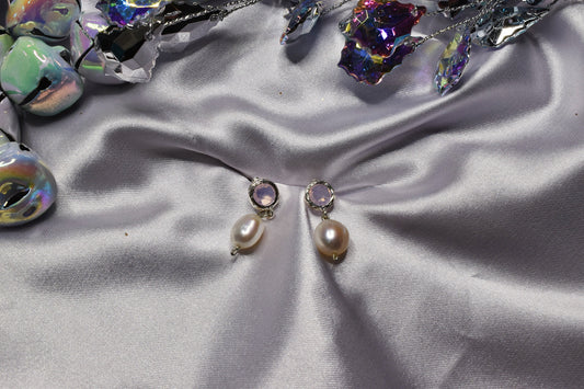 Silver Mini Pearl Dangles