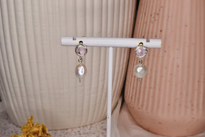 Silver Mini Pearl Dangles