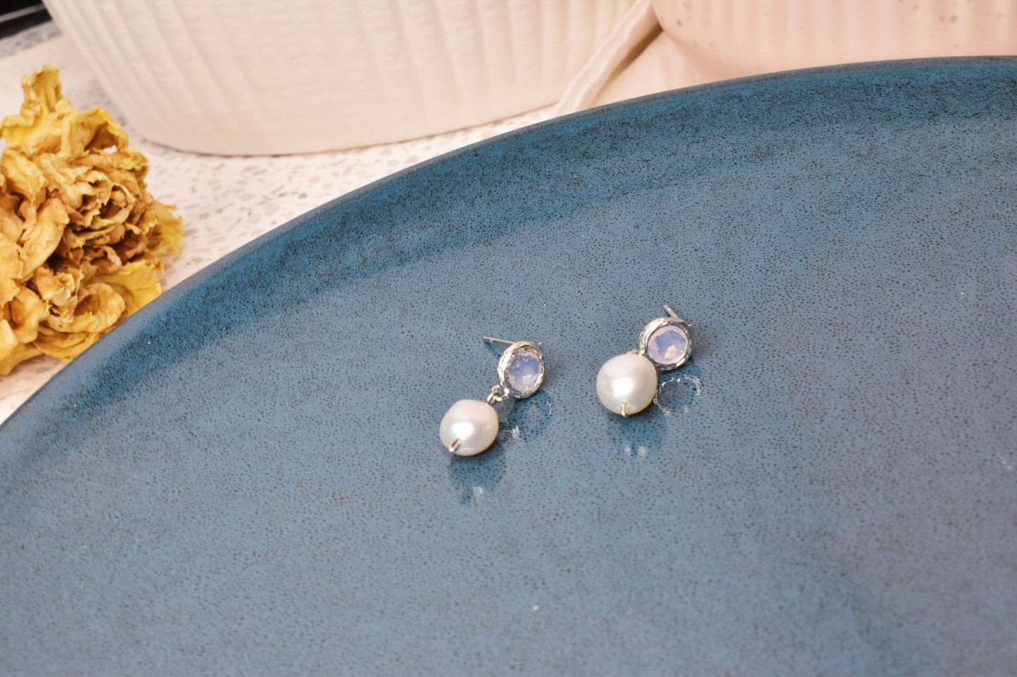 Silver Mini Pearl Dangles